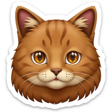 Brown cat with no eyes sticker