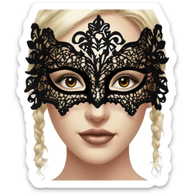 black lace masquerade mask sticker