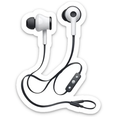white earphone 
 sticker
