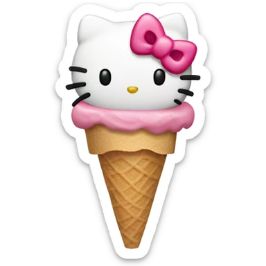 Hello kitty ice cream  sticker