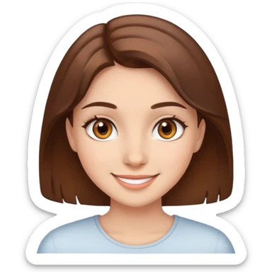 A beautiful girl with brown eyes and brown hair is smiling sticker