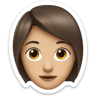 File brune yeux brun peau blanche sticker