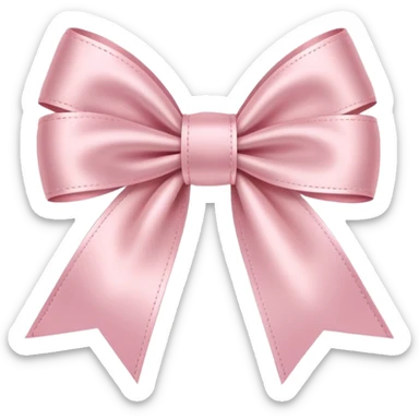 light pink ribbon bow sticker
