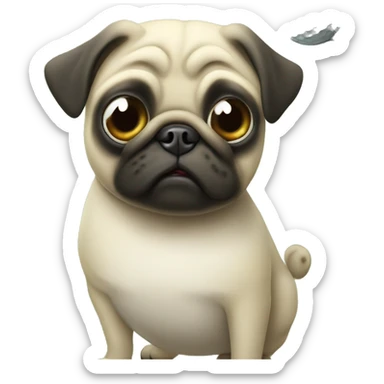 Golfing pug sticker