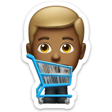 Bust person with a target shopping cart sticker