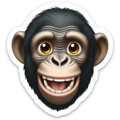chimpancé riendo sticker