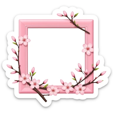 pink photo frame of a blossom sticker