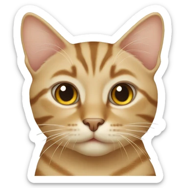 beige tabby cat sticker