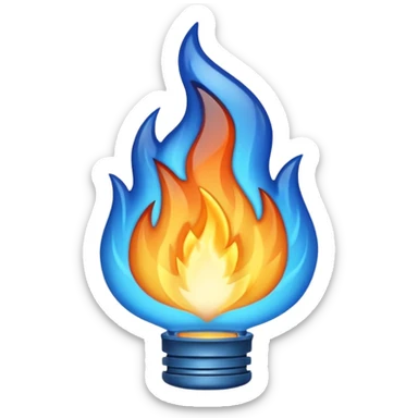 blue colored flame sticker