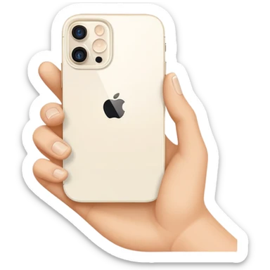 hand holding iphone 12 sticker