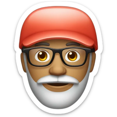 bearded portuguese designer with glasses and a light red cap sticker
