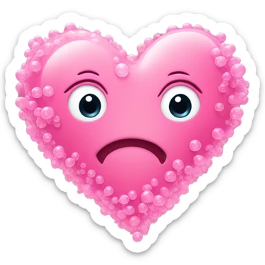 a cute pink heart made of bubbles sticker