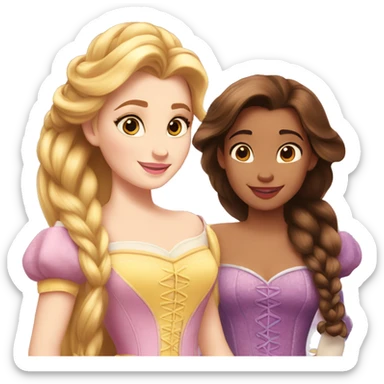 Belle and Rapunzel disney sticker
