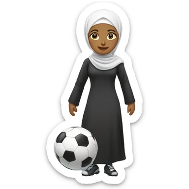 Hijabi playing soccer sticker