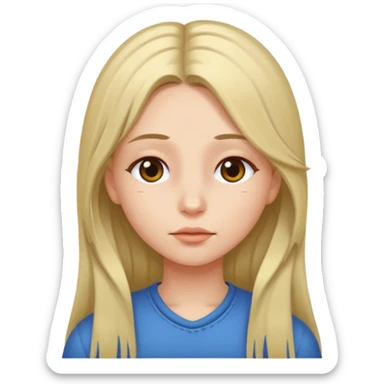 girl closed her left eye sticker