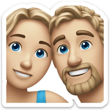smiling couple selfie moment blue eyes sticker