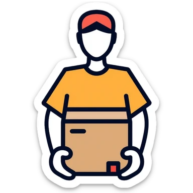 package pickup, order collection, person getting their order sticker