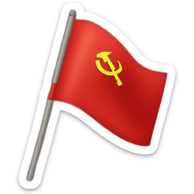 Red flag with communism emblem sticker
