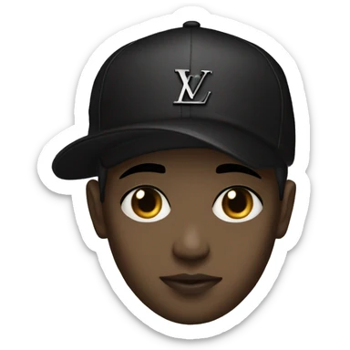 Goth boy with louis vuitton cap brown eyes sticker