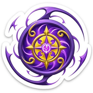 Wiz 101 casting sigil purple and yellow inspired storm magic  sticker