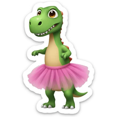 Dinosaur in a tutu sticker