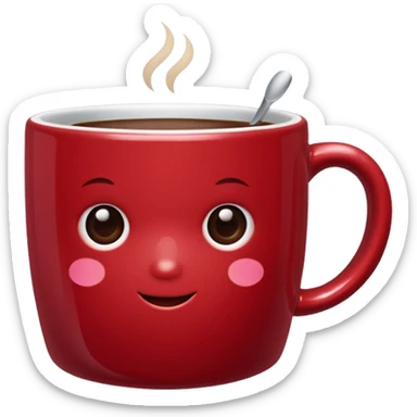 dark red girly mug of coffee sticker