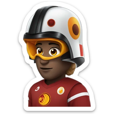 Man wears Galatasaray jersey and Darth Vader helmet sticker