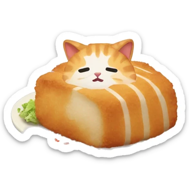 cat tonkatsu  sticker