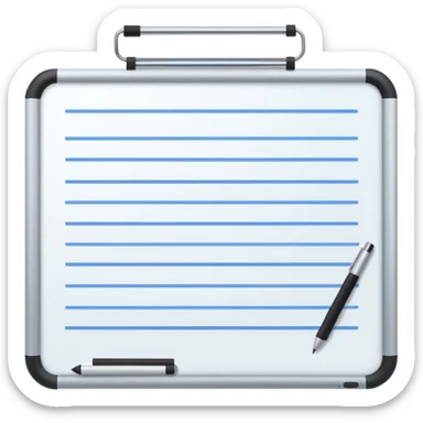 Whiteboard with lines indicating written notes sticker