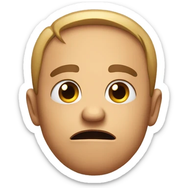 Crippling anxiety expressed as a small face emoji  sticker