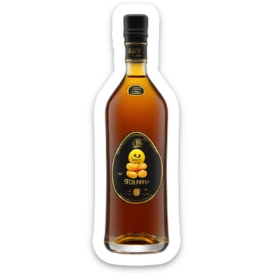 bottle of 6 years Kizlyar brandy with black label sticker