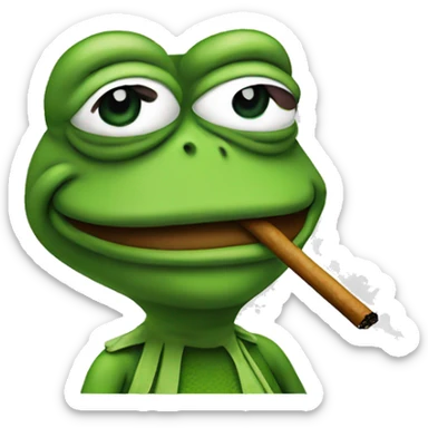 pepe the frog smoke sticker