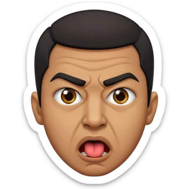 Un algérien enervé avec la fameuse mimique de la langue culturelle sticker