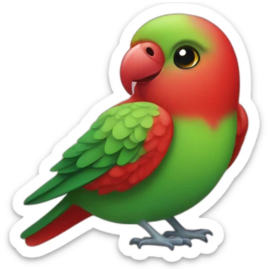 Red and Green Love bird sticker