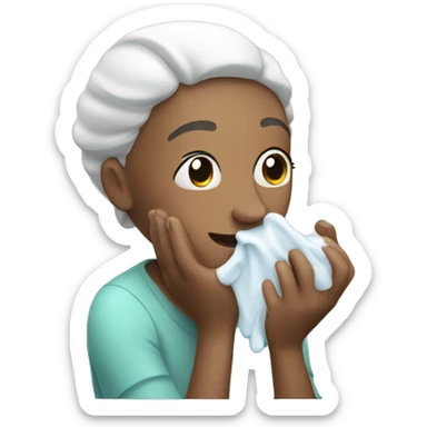 Someone washing face sticker