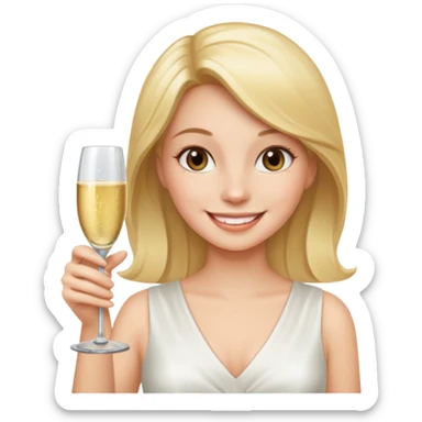 girl with Champagne glass sticker