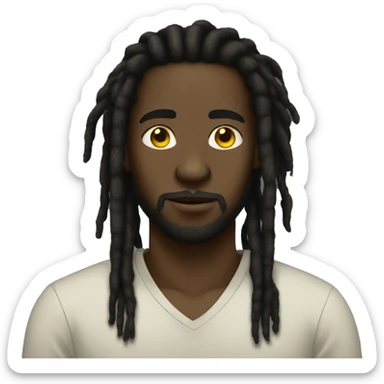 À man with a black skin and dreads locks yellow and black  sticker