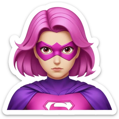 pink violet woman superhero power sticker