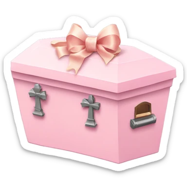 Light Pink coffin with bow sticker