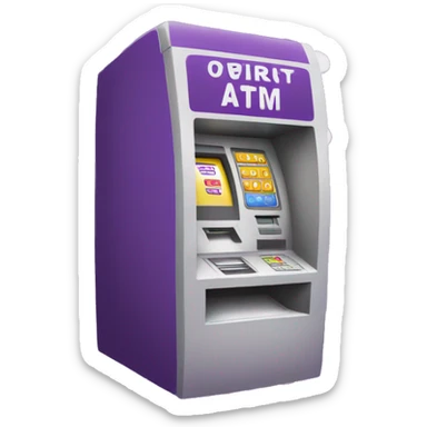 a purple atm with white polka dots  sticker
