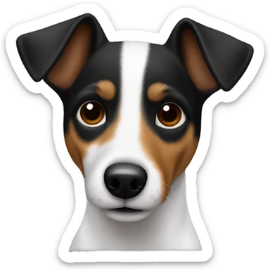 Jack Russel terrier full black face  sticker
