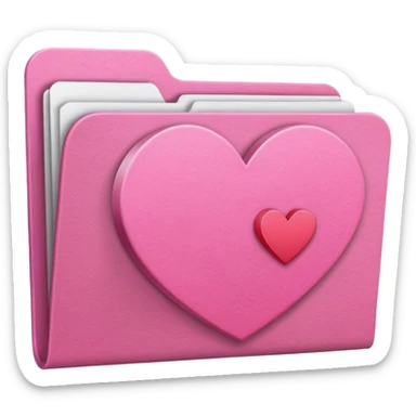 file folder pink with heart sticker
