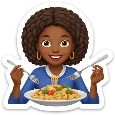 the black woman who eats pasta sticker