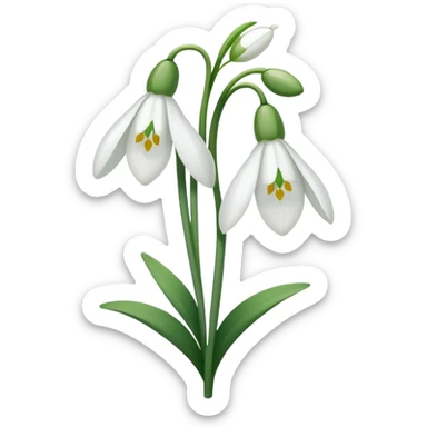 snowdrop flower sticker