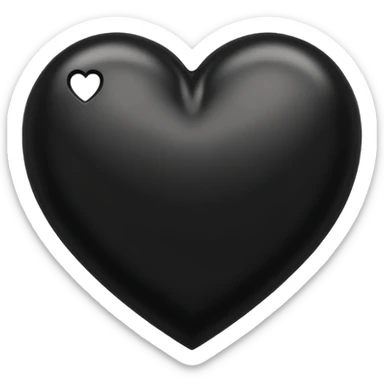 Ebony color heart sticker