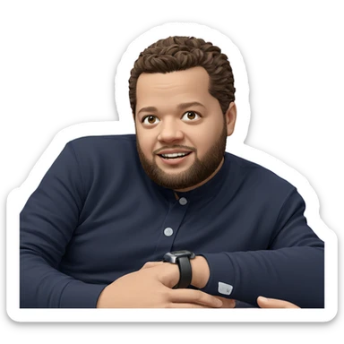 smiling boy with beard sticker