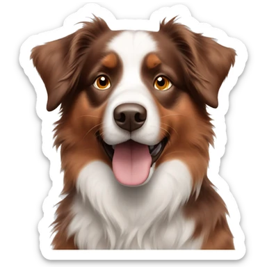 Red Australian shepherd with blue eyes  sticker