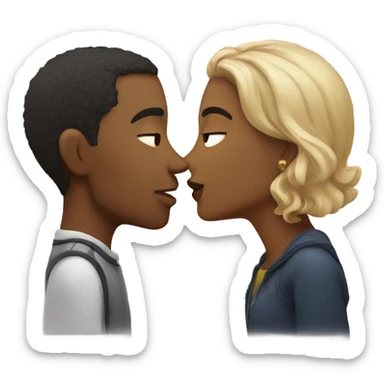 Couple doing kiss each other  sticker