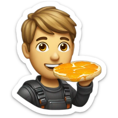 photographer eats marmalade sticker