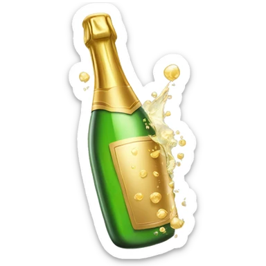 Popping champagne bottle  sticker